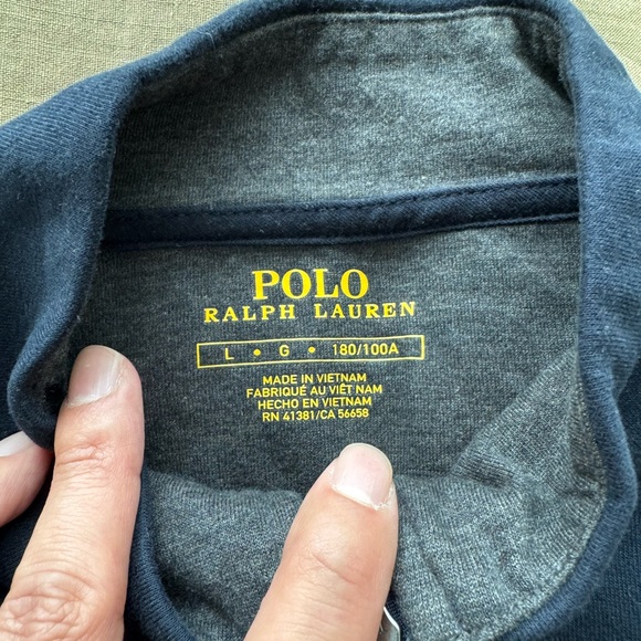 Polo by Ralph Lauren Basketball Bear Navy Half Zip Sweater - Picture 3 of 4